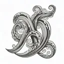 a super simple river wave, with Roman numerals of September 30, 2022 tattoo design idea