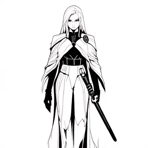 fate stay night saber anime style tattoo design idea