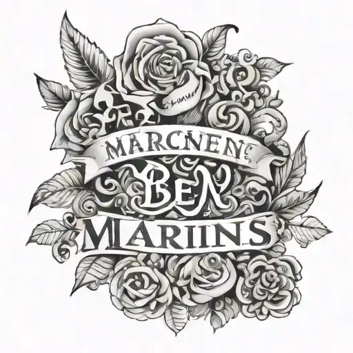 names written Marlene Sophie, Max, Ben tattoo design idea