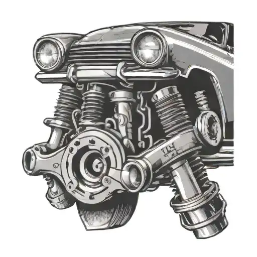 car shock absorber tattoo design idea