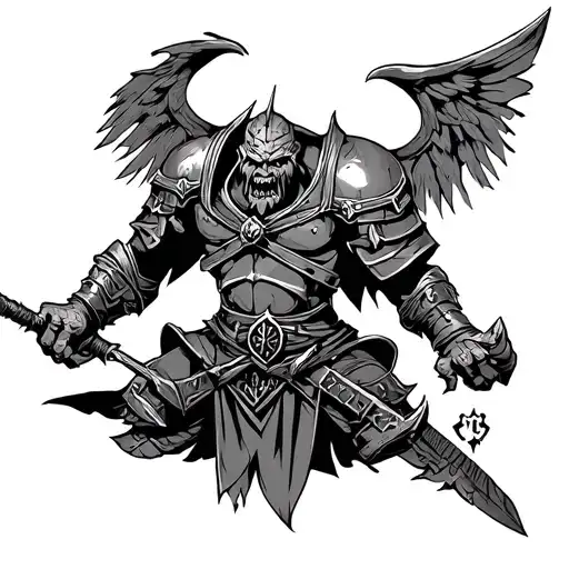warhammer 40K black templar ork killer tattoo tattoo design idea