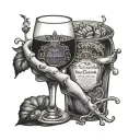 "until we meet again" toasting with crown royal  tattoo design idea