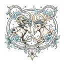 gemini and capricorn constellation intertwined tattoo design idea
