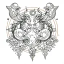 gemini and capricorn constellation intertwined tattoo design idea