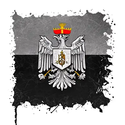 crypto sigilism of albanian flag tattoo design idea