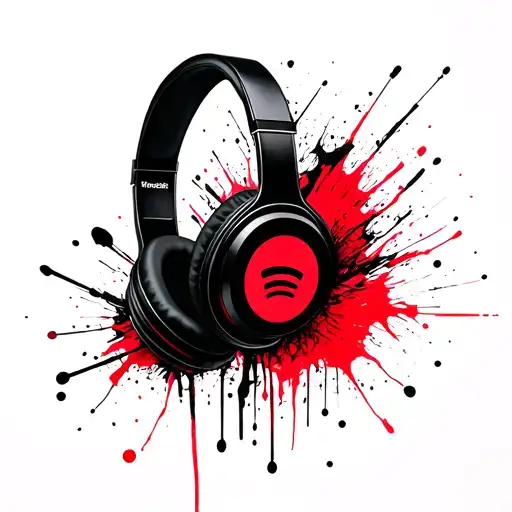 Spotify logo headphones tattoo design idea