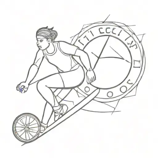 Design a tattoo that symbolizes the balance between triathlon and soccer, with a touch of Sagittarius inspiration tattoo design idea