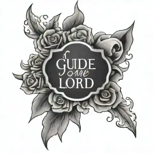 text 'Guide me Lord' tattoo design idea
