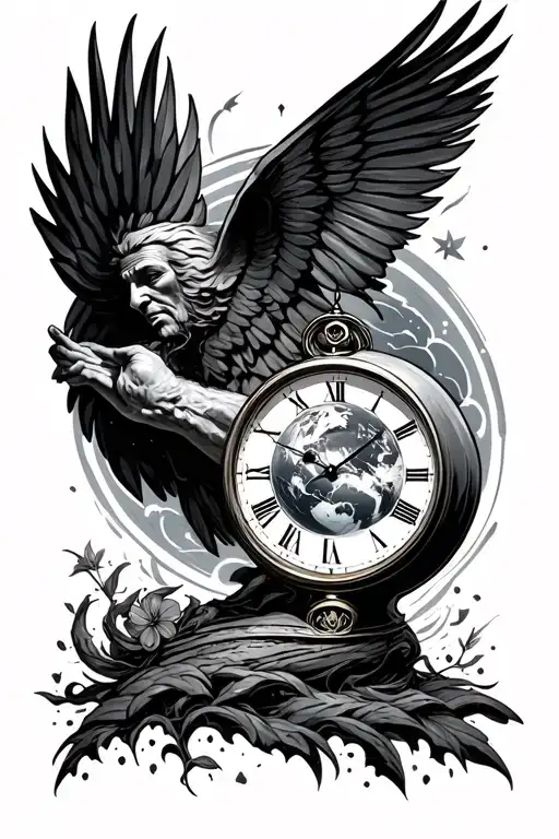 on mother earth with father time you can do anything tattoo design idea