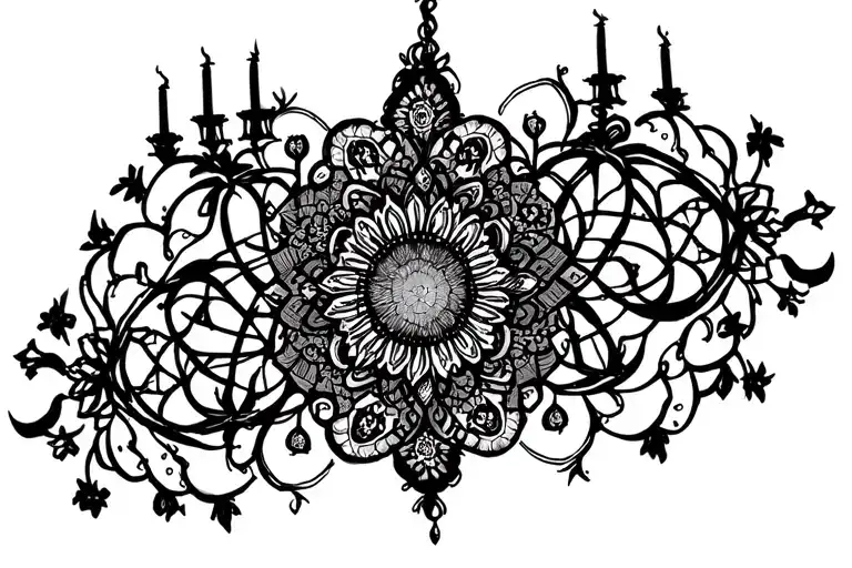 chandelier mandala design tattoo design idea