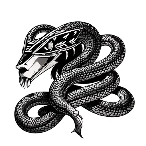 Full Aztec Guerrero with snake tattoo design idea
