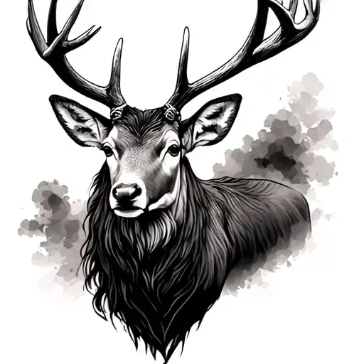 Scottish Stag tattoo design idea