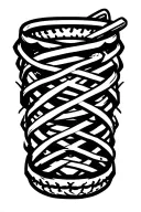 CBOW with baseball laces wrapped tattoo design idea