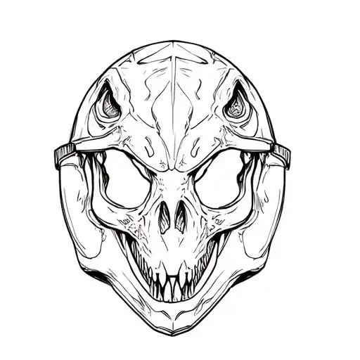 "Dinosaur skull" motorcycle helmet tattoo design idea