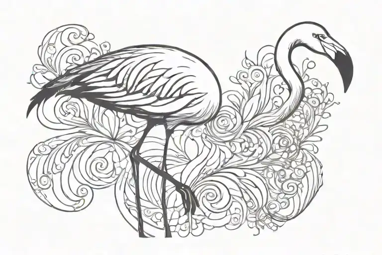 Flamingo tattoo design idea
