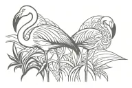 Flamingo tattoo design idea