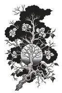 poison tree branches tattoo design idea
