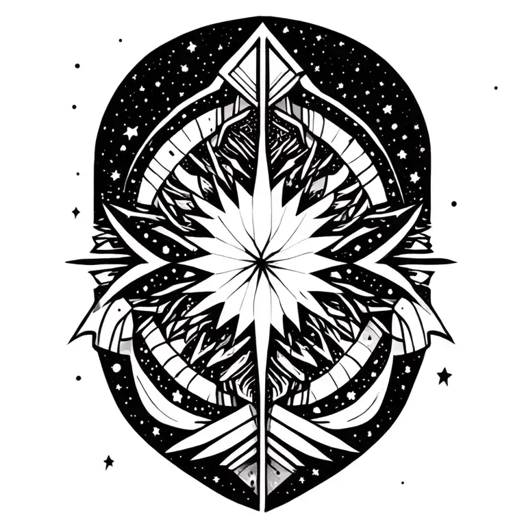 galaxy and star theme arm sleeve tattoo design idea