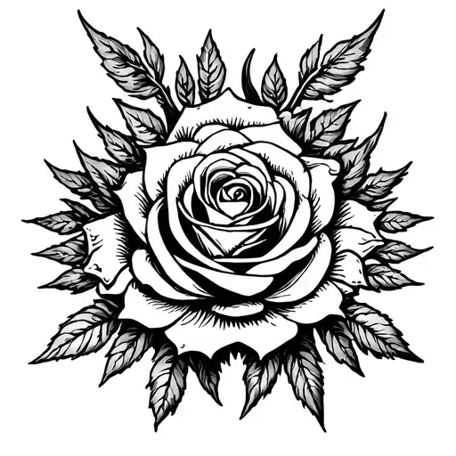 Helm of awe and rose combined tattoo design tattoo design idea