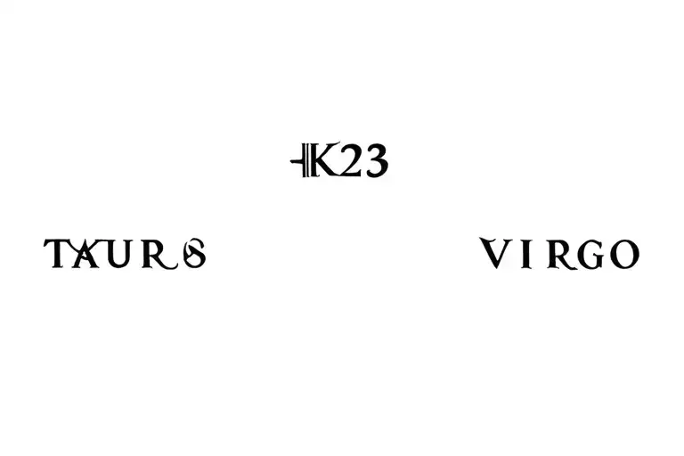 "KK23" Taurus and Virgo zodiac tattoo design idea