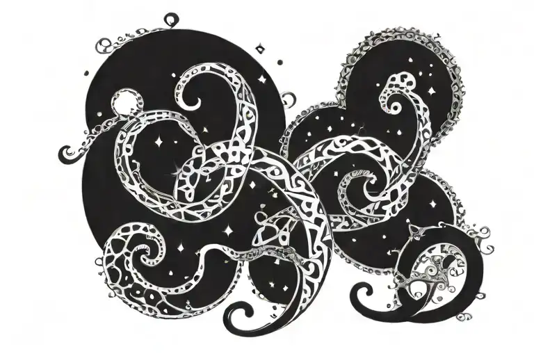 zodiac signs intertwined infinity symbols march,April,September  tattoo design idea