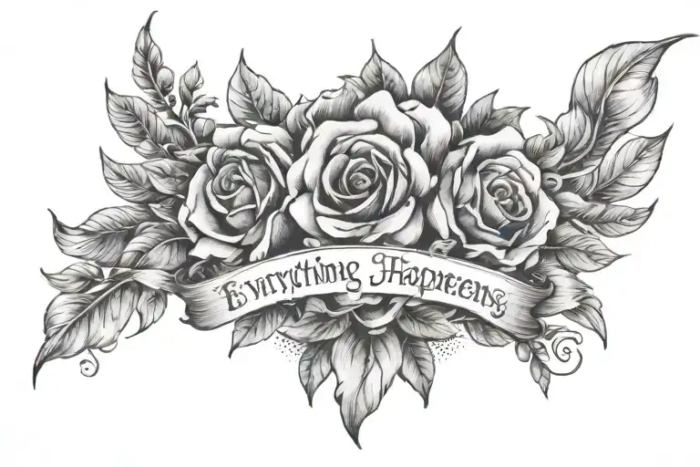 everything happens for a reason tattoo design idea