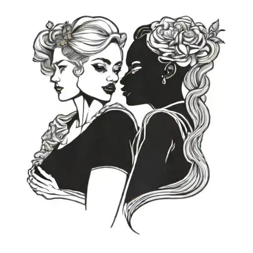Lesbian Couple tattoo design idea