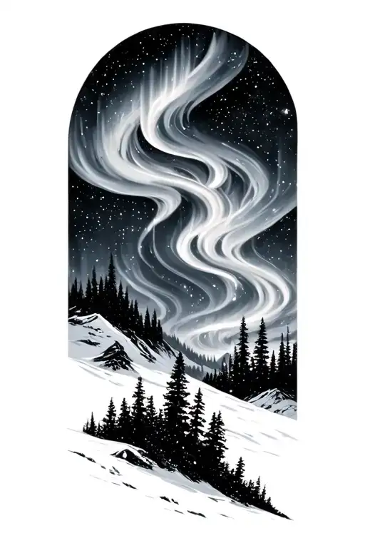 alaska big dipper northern lights tattoo design idea