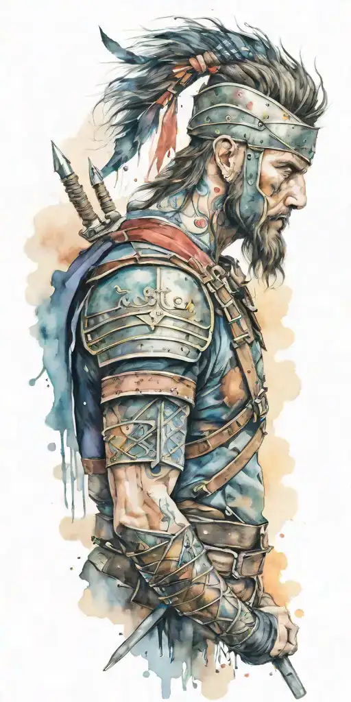 scottish warrior tattoo design idea
