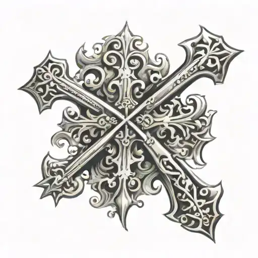 chrome hearts crosses  tattoo design idea