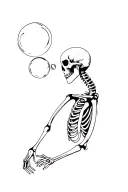 skeleton blowing bubbles tattoo design idea