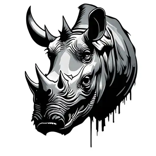 soldier rhino head tattoo design idea