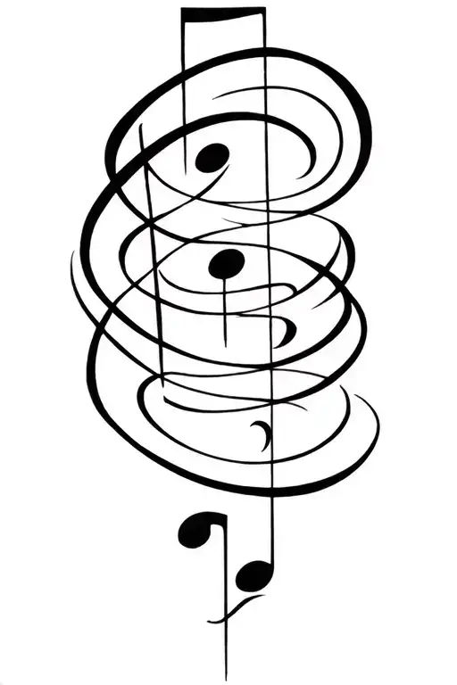 viking warrior runes forming musical notes tattoo design idea