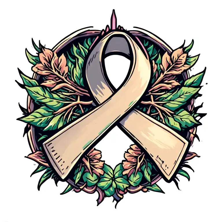Lung Cancer Ribbon tattoo design idea