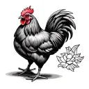 denim chicken tattoo design idea