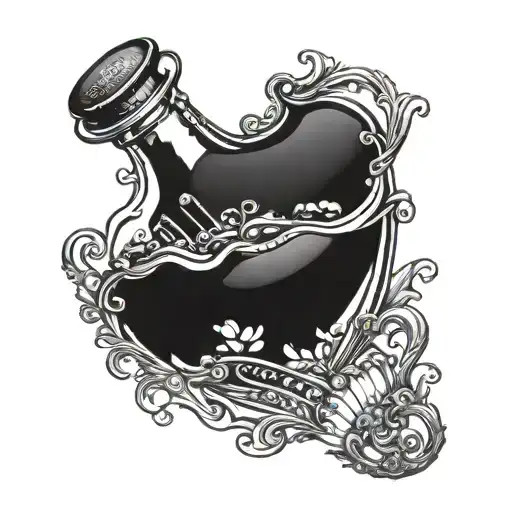 black pearl in a bottle tattoo design idea