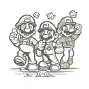 Super Mario Bros characters tattoo design idea