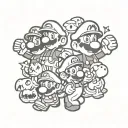 Super Mario Bros characters tattoo design idea