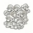 Super Mario Bros characters tattoo design idea