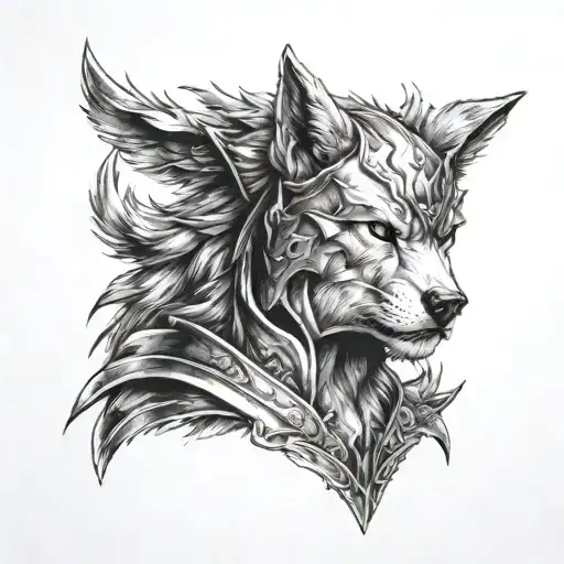 Spartan on the forearm put a wolf tattoo design idea