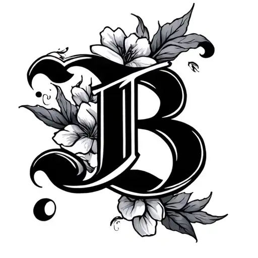 Cursive B tattoo design idea