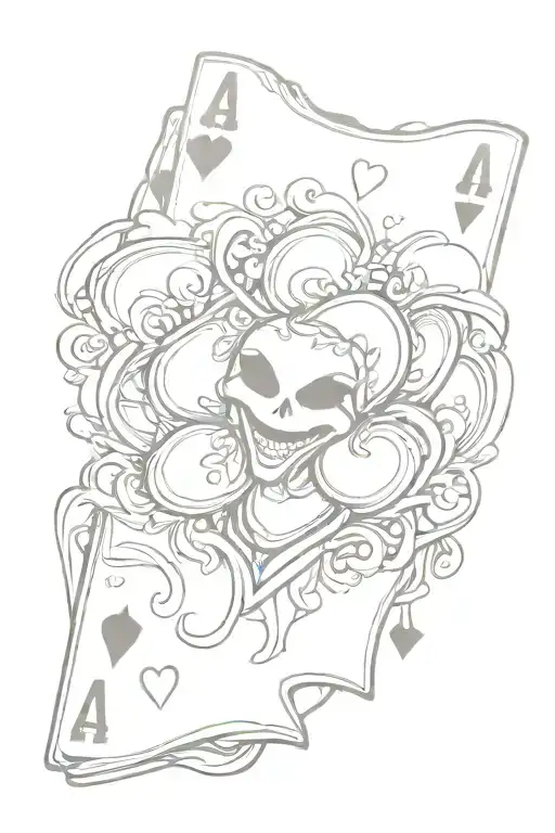 card hearts playing card joker card tattoo design idea