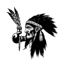 Native American plumber tattoo design idea