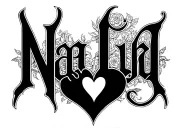 two word tattoo " Nata Luka " and between them a simple heart. make this tattoo in gothic style tattoo design idea