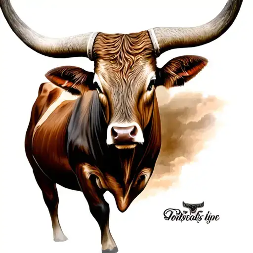 Texas longhorn realistic tattoo tattoo design idea