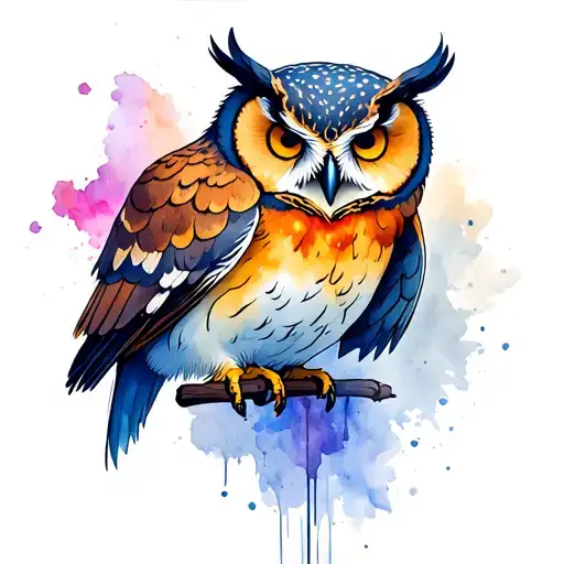 manchester united devil owl perched tattoo design idea