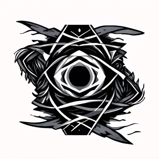 A geometric and symbolic armband that represents the path from chaos or materialism to inner peace and spiritual awakeni tattoo design idea