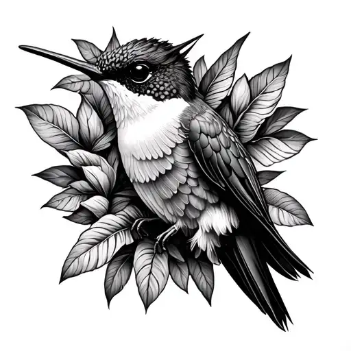 humming bird tattoo design idea