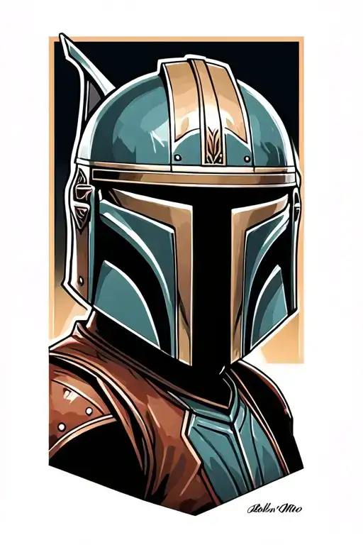mandalorian helmet Helmet tattoo design idea