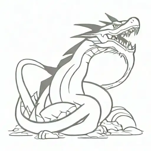 haku dragon from spirited away tattoo design idea